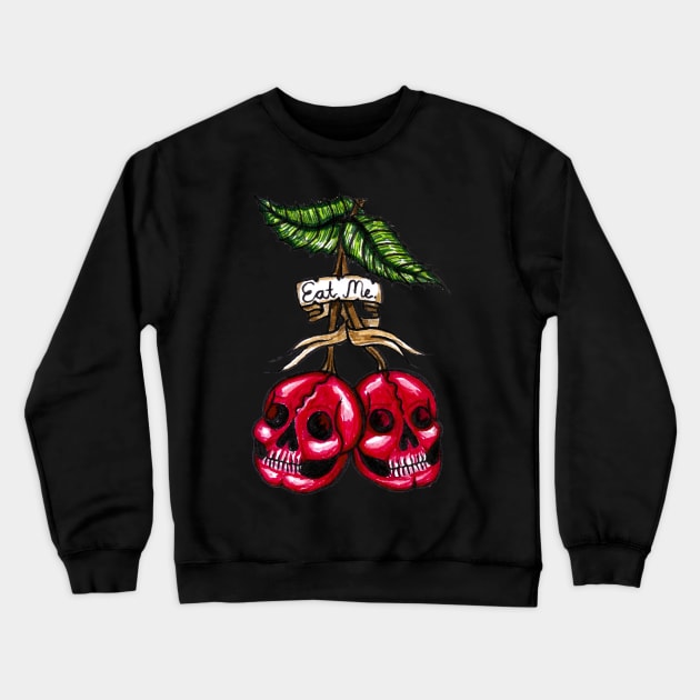 Eat Me Cherries Crewneck Sweatshirt by Brieana